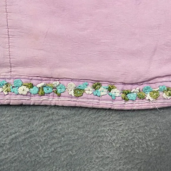 Vintage Baby Quilt Hand Embroidered Animals Pastel Crib Blanket Handmade 36x30 - Picture 14 of 16